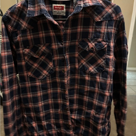 Wrangler Western Flannel Shirt Mens Medium Plaid Flex for Comfort Workwear NWOT - Picture 8 of 16